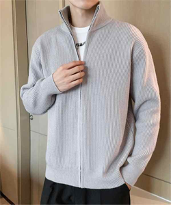 Pull à col rond pour hommes Pull en tricot à manches longues texturé gaufré Respirant Décontracté Design côtelé Pull pour hommes de grande taille - Product Image 6