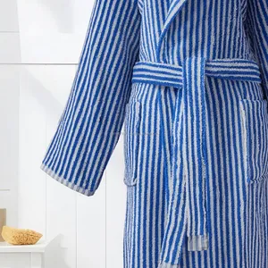 Peignoir unisexe en coton turc tissé à la main avec pompons, de luxe, pour hôtel, toute l'année, vêtement de nuit et de détente, été, fourni par ODM, Turquie - Product Image 2