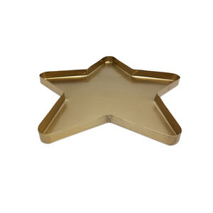 Plateau à vaisselle en forme de feuille en métal aluminium en forme d'étoile couleur dorée pour vaisselle de cuisine à domicile - Product Image 1