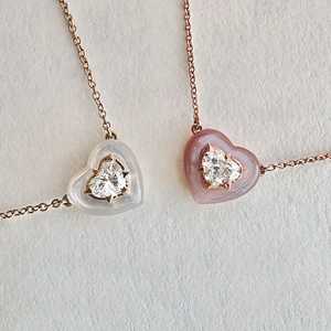 สร้อยคอทอง18K พร้อมเพชรสีขาวธรรมชาติและสร้อยคอเพชรหรูหรามุก - Product Image 3