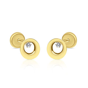Pendientes de oro Ronda Cz Piedra Moda oro Pendiente - Product Image 1