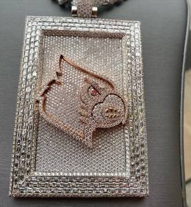 Personalizada de alta calidad de los hombres 3D Moissanite diamante probador colgante VVS brillante Iced Plated encanto cadena pasa Buss joyería - Product Image 1