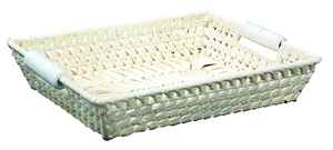 Economically Priced Handwoven Palm Leaf Serving <b>Tray</b> with Comfortable Handle Woven <b>Baskets</b> for Bedroom Living Room Bathroom - Product Image 3