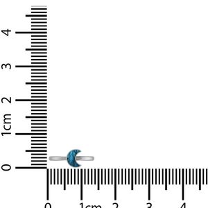 Anillo Apilable de Plata de Ley 925 con Forma de Luna y Labradorita, Engaste de Bisel, Elegante y Moderno, Regalo para Compromiso, Aniversario, Boda o Fiesta - Product Image 5