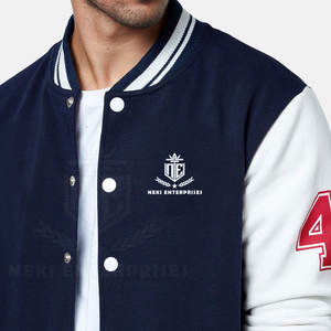 Derniers modèles de vêtements Letterman pour hommes Veste Letterman respirante grande taille pour hommes - Product Image 5