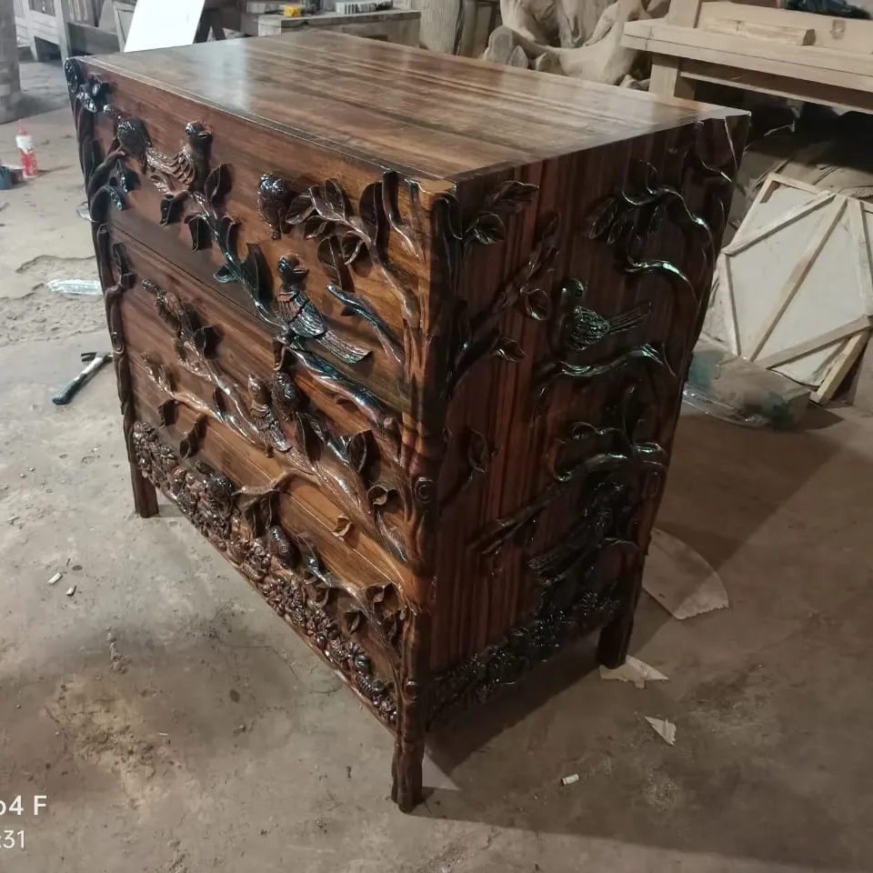 Nieuwe Hete Verkoop Exotisch Hout Rood Zwart Gestreepte Macassar Amara Ebbenhout Exclusieve Woonkamer Eetkamer Stoel Kast Koffie Eettafel