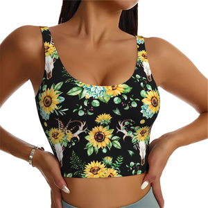 Soutien-gorge de sport en polyester et élasthanne à maintien élevé avec impression frontale par sublimation personnalisée pour femmes - Séchage rapide, respirant, écologique - Product Image 2