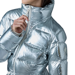 Blouson matelassé métallique brillant, veste d'hiver chaude et isolée, vêtement d'extérieur élégant et tendance, coupe douce et confortable, logo personnalisé - Product Image 2
