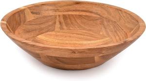 <b>Large</b> Acacia Wood <b>Bowl</b> for Fruit or <b>Salad</b> Serving Eco Friendly Wooden Serving <b>Bowl</b> Natural Grain Design Acacia Wood - Product Image 3
