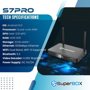 Auténtico SUPER BOX S7 PRO Centro de Entretenimiento Digital, 4GB RAM, 32GB ROM, Reproducción Semanal, EE. UU. Almacén con stock disponible - Product Image 2