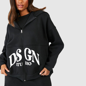 Conjunto de dos piezas con estampado transpirable para mujer, chándal de felpa francesa de peso pesado de lana, chándal para mujer para invierno - Product Image 6