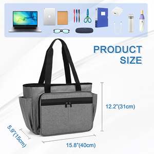 Bolso Tote para Maestras, Bolso Utilitario para Enfermeras con Bolsillo Expandible para Archivos, Maletín para Portátil <span class=keywords><strong>de</strong></span> Oficina para el <span class=keywords><strong>Trabajo</strong></span> - Product Image 2