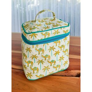 Jaisalmer Cotton Canvas <b>Vanity</b> Case-Large Capacity Water Resistant Eco-Friendly Fashion <b>Bag</b> - Product Image 1