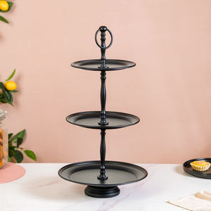 Classic Round Metal Serving Stand 2 Tier Stainless Steel <b>Cake</b> Stand With Handle For <b>Wedding</b> Birthday & Party Dessert Display - Product Image 5