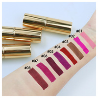Lápiz Labial Mate de Larga Duración con Pigmentación Completa, Color Rojo Terciopelo Suave, Marca Privada