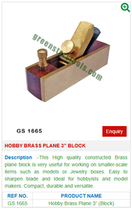 Hobby Brass Plane3 pulgadas bloque GS 1665 herramientas y equipos de joyería para joyeros - Product Image 2