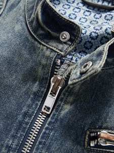 High-quality High Quality Slim Fit <b>Denim</b> Jacket Moto Biker Style Jacket Customized Autumn Winter <b>Denim</b> <b>Coat</b> Plain Dyed Woven - Product Image 3