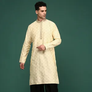 भारत से उत्सव और शादी में पहनने के लिए नए डिज़ाइन का विंटेज रॉयल स्टाइल कुर्ता वर्क पुरुषों का कुर्ता कढ़ाई वाला पुरुषों का कुर्ता