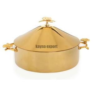 Cazuela de diseñador de excelente calidad, nueva olla caliente de Metal decorativa con acabado brillante, calentador de alimentos de Metal al por mayor de mesa - Product Image 5