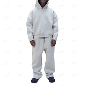 Men's Regular Fit Winter Streetwear Printed 100% Cotton Full <b>Pants</b> Long Sleeve Sweat Suit Hoodie Breathable Quick-Dry - Product Image 3