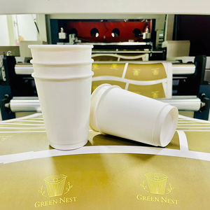 Vaso Desechable Ecológico GREEN NEST de Grado Alimenticio, de Pared Simple, para Bebidas Calientes, Cafeterías, Uso para Llevar, con Logotipo Personalizado - Product Image 1