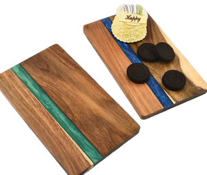 Tabla de Cortar de Resina y Madera Hecha a Mano de Alta Calidad, Tabla de Cortar Premium de 1.5 cm de Grosor, Apta para Lavavajillas, para Cocina, Verduras, Carne, Hogar - Product Image 1
