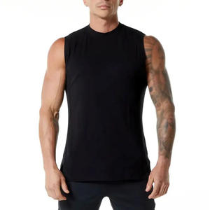 Camisetas sin mangas de punto transpirables para hombre con cuello redondo de talla grande para correr, entrenamiento, ropa de gimnasio, secado rápido, ecológico, sin mangas - Product Image 1