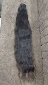 Extensions de cheveux indiens Remy de qualité supérieure, longues, couleur naturelle, 100 % cheveux d'un seul donneur, 100 % cuticules alignées, double trame cousue à la machine - Product Image 5