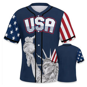 EE. UU. Venta al por mayor Hombres Uniforme de béisbol Equipo Logo Sublimación Botón Abajo Manga corta Jersey de béisbol Personalizado Juventud - Product Image 2