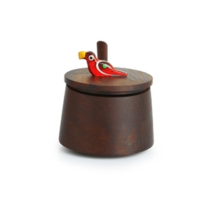 Ensemble de pots familiaux perchés avec plateau et cuillères en bois de Sesham Cuillère de service en bois Plateau en bois Meilleur pot de cruet pour votre maison - Product Image 5