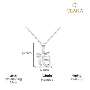 Pendentif religieux Ek Onkar en argent avec zircon diamanté, perle d'eau douce, plaqué rhodium, chaîne tendance en or rose pour fiançailles - Product Image 5