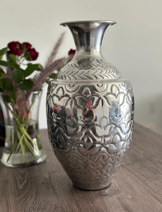 Florero de metal de aluminio plateado de gran oferta, jarrón decorativo para el hogar para bodas y otras ocasiones, jarrón de suelo para sala de estar - Product Image 6