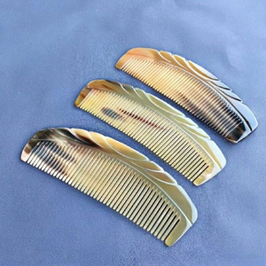 หวีฮอร์นธรรมชาติสำหรับจัดแต่งทรงผมผมยาวหนาตรงจากโรงงานหวีทั่วไป - Product Image 3