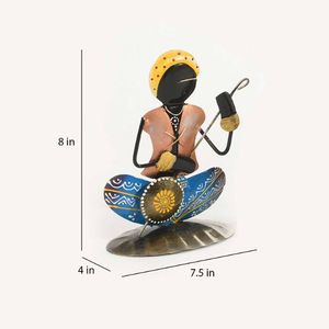 Set of 3 <b>Lightweight</b> Multicolour <b>Iron</b> Musician Figurines Tabletop Installation for Living Room - Product Image 3