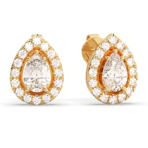 Pendientes de aro de oro blanco de 10K Lab Grown VS Clarity Diamond Huggee para mujer - Product Image 4