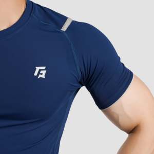 GAI ARR T-shirt à manches courtes en 100% polyester effet coton mercerisé (vert sarcelle) pour l'été, en tissu tricoté respirant, 300 grammes, uni - Product Image 6