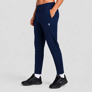 LimitFlex <b>Trousers</b> Navy 100% Cotton <b>Elastic</b> <b>Waist</b> Casual/Sporty/Formal Style Colored Wash Pleat Lightweight Straight 6XL/XL - Product Image 1