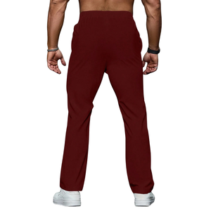 Pantalon décontracté léger pour homme, taille élastique avec cordon de serrage, coupe droite, respirant, séchage rapide, idéal pour l'été et les voyages, 100 % polyester - Product Image 2