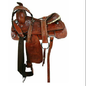 Type anglais de haute qualité en cuir de cheval Western Show baril Trail selle accessoires d'équitation portables - Product Image 1