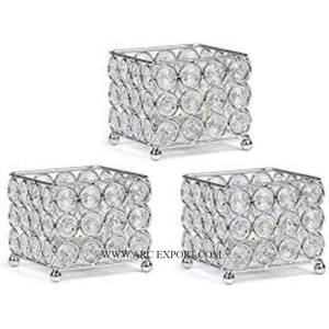 Último diseñador de mesa clásico recién llegado portavelas votivo oro pulido Metal y cristal luces de tamaño mediano hogar votivo - Product Image 2