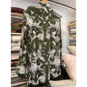 Camisas Casuales de Manga Larga para Hombre, Estampado de Jungla, Verde Bosque, Corte Holgado, Hechas de Tela Popelina de Algodón Puro - Product Image 3