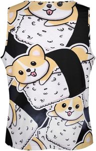 Camiseta sin mangas Lovely <span class=keywords><strong>Chihuahua</strong></span> Sushi para hombre, de secado rápido, transpirable, ecológica, para entrenamiento, gimnasio, fitness - Product Image 4