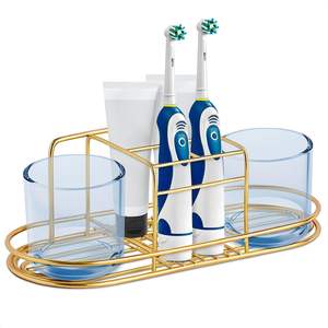 แก้วน้ำสแตนเลสสีทองทองเหลืองสีทองผลิตภัณฑ์ห้องน้ำสไตล์โมเดิร์นและอุปกรณ์เสริมจำนวนมาก - Product Image 2