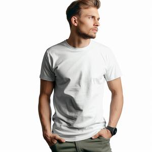 Camiseta de Hombre Blanca de Alta Calidad, Estilo Urbano, Mezcla de Algodón/Poliéster, 190 g/m², Corte Ajustado, Personalizable - Product Image 6