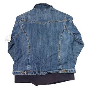 เสื้อแจ็กเก็ตยีนส์กระดุมด้านหน้าสำหรับผู้ชายดีไซน์ตามสั่งความยาวแบบขาดสไตล์สตรีทแวร์แฟชั่น - Product Image 2