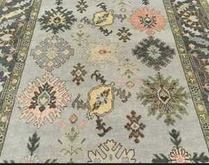 พรมขนสัตว์ดีไซน์วินเทจสีน้ำเงิน8x10ถักมือปรับแต่งได้แบบตุรกีพรมพื้นที่และชุดที่มีรูปแบบนามธรรม - Product Image 3