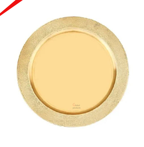 Plaque de chargeur de service de forme ronde finie dorée de vente chaude - Product Image 3