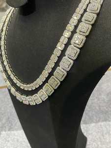 Cadena cubana de Plata de Ley 925 con corte de Baguette, Diamante de moissanita magnífico, joyería de eslabones de Hip Hop, cadenas finas - Product Image 5