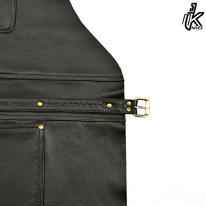 Tablier en cuir véritable 2022 pour la cuisson, le travail du bois et le barman de qualité supérieure - Product Image 3