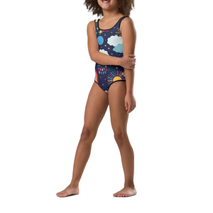 Maillots de bain de sport pour bébés filles, maillot de bain personnalisé, vente chaude, impression personnalisée, logo sur le devant, maillot de bain sport 1 pièce, lettre, séchage rapide - Product Image 3